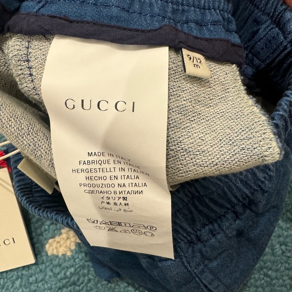 Gucci Kids Blue Jogger Pants size 9-12 months - Picture 3 of 5
